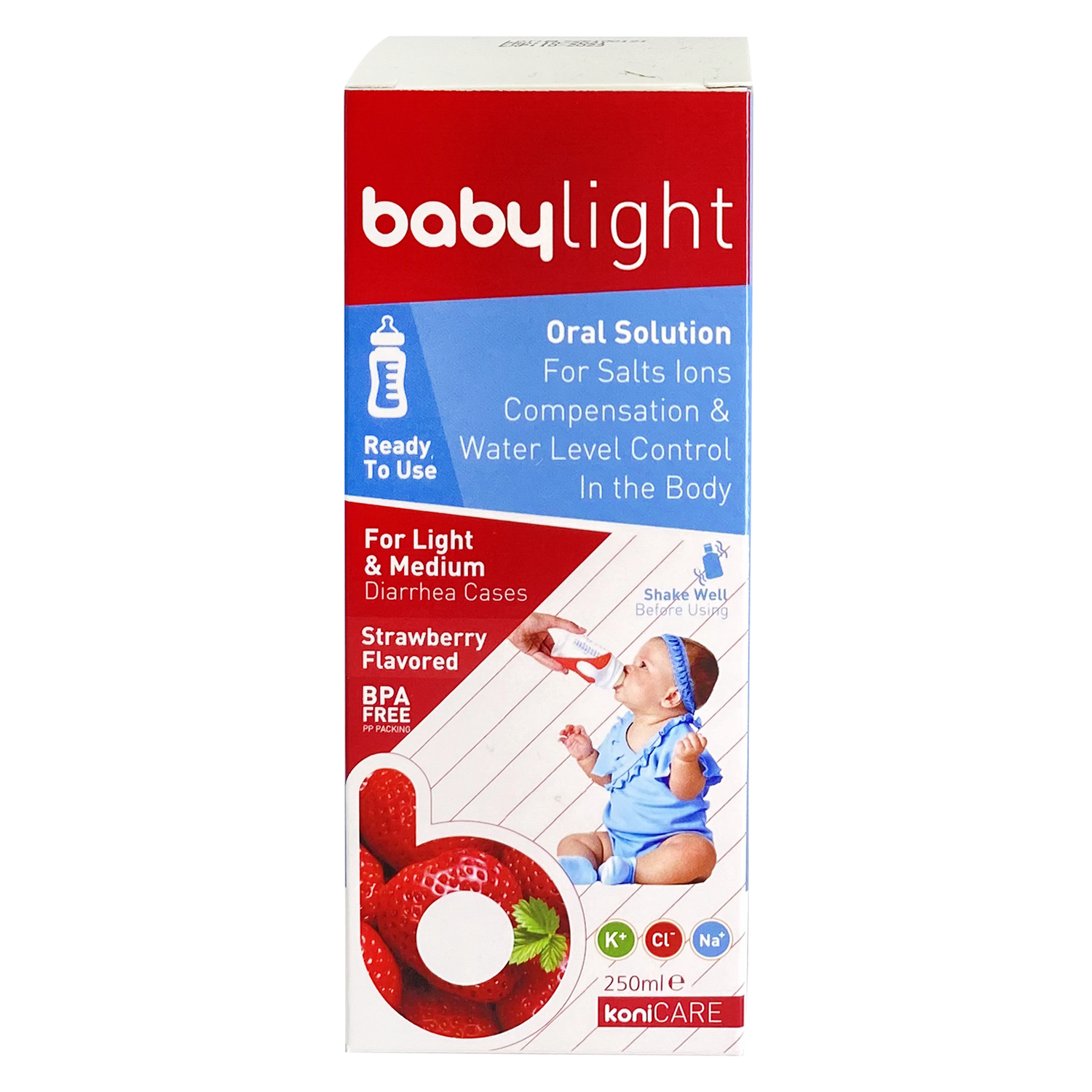 Konicare Babylight Oral Solution Strawberry Flavor 250ML prevent dehydration