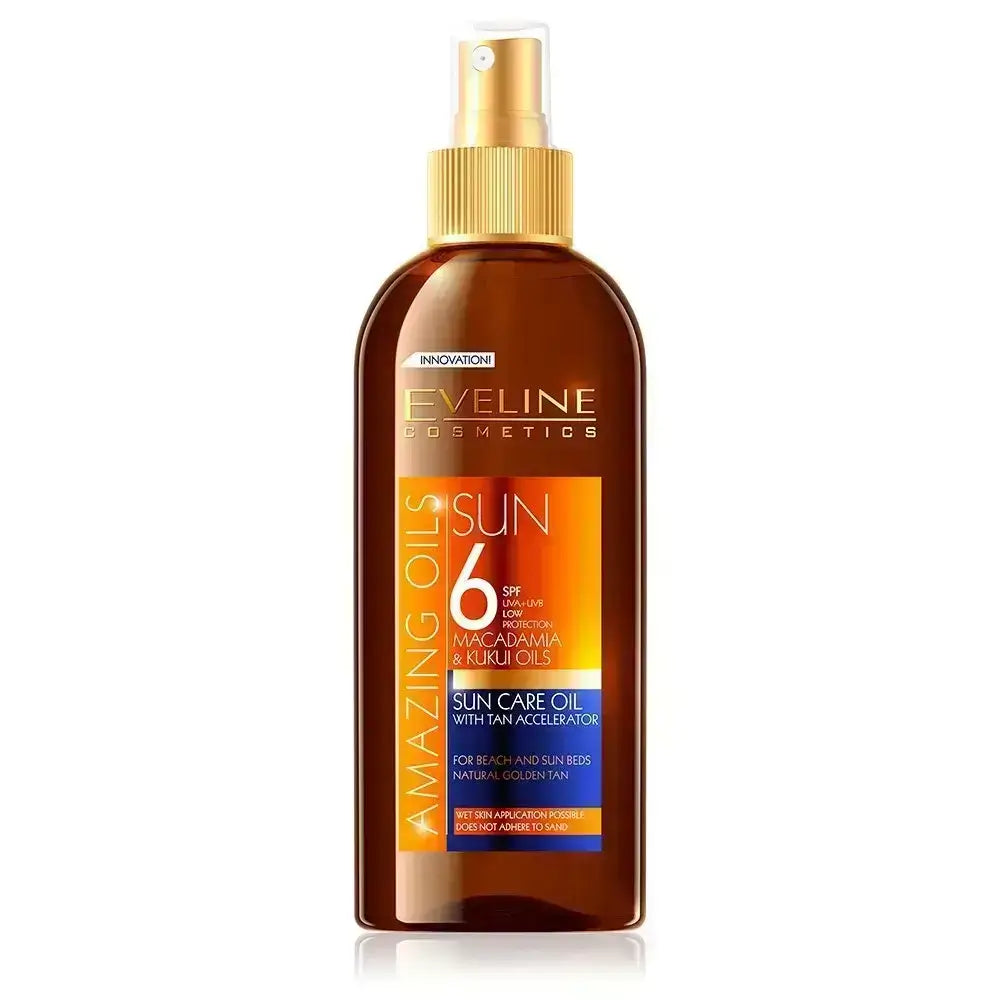 زيت العناية بالشمس من إيفلين Amazing Oils مع معزز التسمير SPF 6 - 150 مل