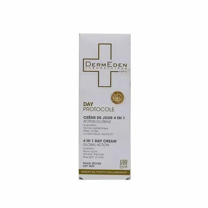 Derm Eden Day Protocole 4In1 SPF 50 كريم نهاري للبشرة الجافة 50 مل