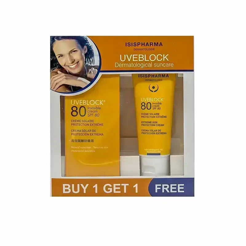 Isis Uveblock SPF 80 Invisible Cream Offer 1+1 Bogof