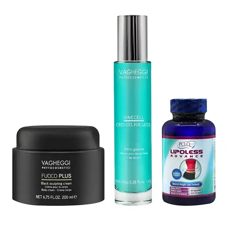 Offer Package Vagheggi Leg Serum + Fuoco Body Cream + Lipoless Capsules