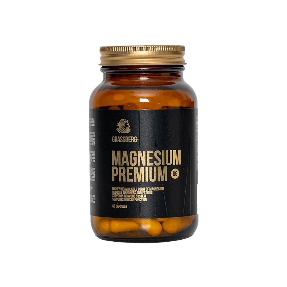 Grassberg Magnesium & B6 60 Capsules - Beauty Vitamins