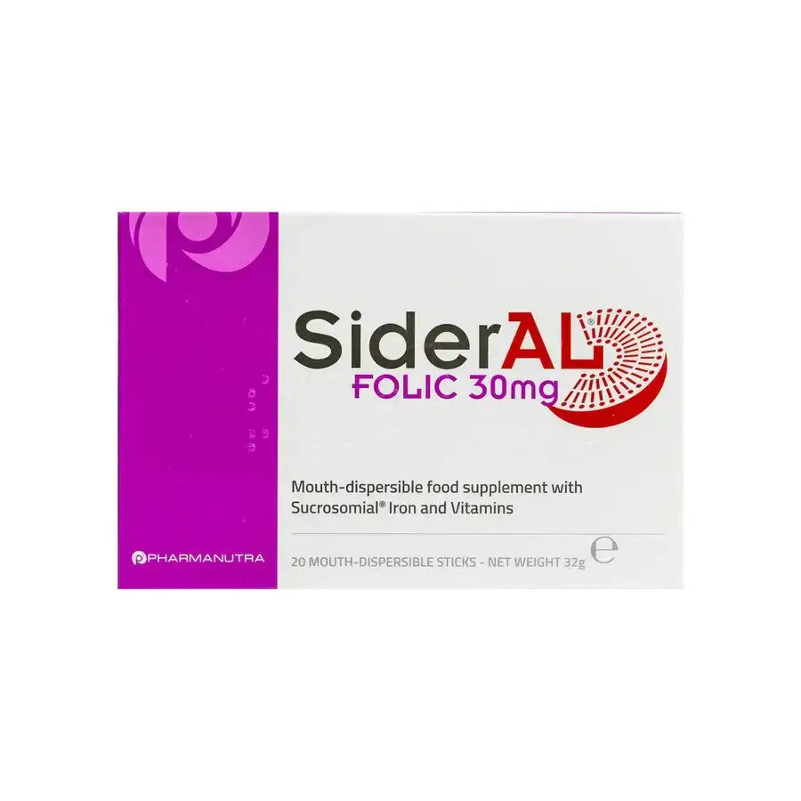 SiderAL Folic 30mg iron and folic acid oral sachets – 20 sticks