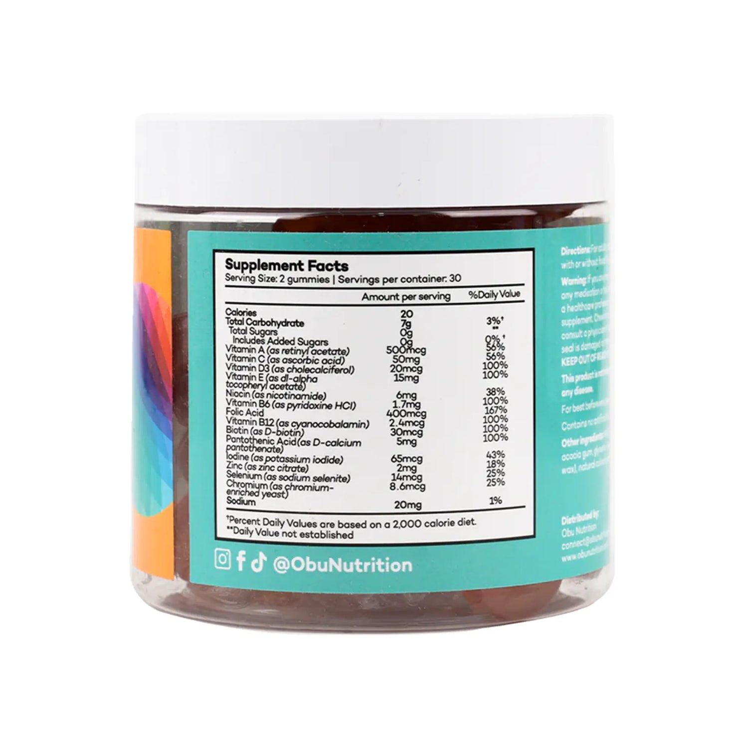 Obu Multivitamin Gummies For Adults with Tropical Flavor 60 Pcs