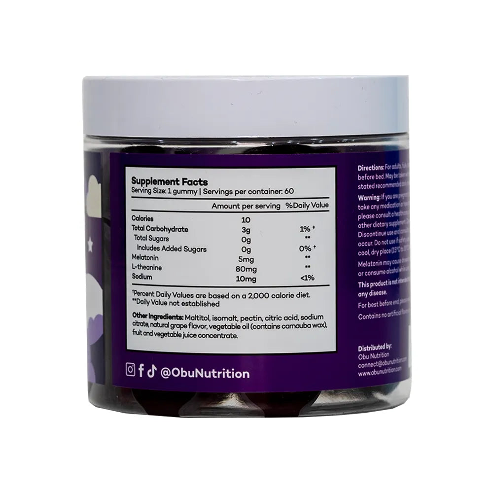 Obu Extra Strength Sleep Gummies Grape flavor 60 Pcs
