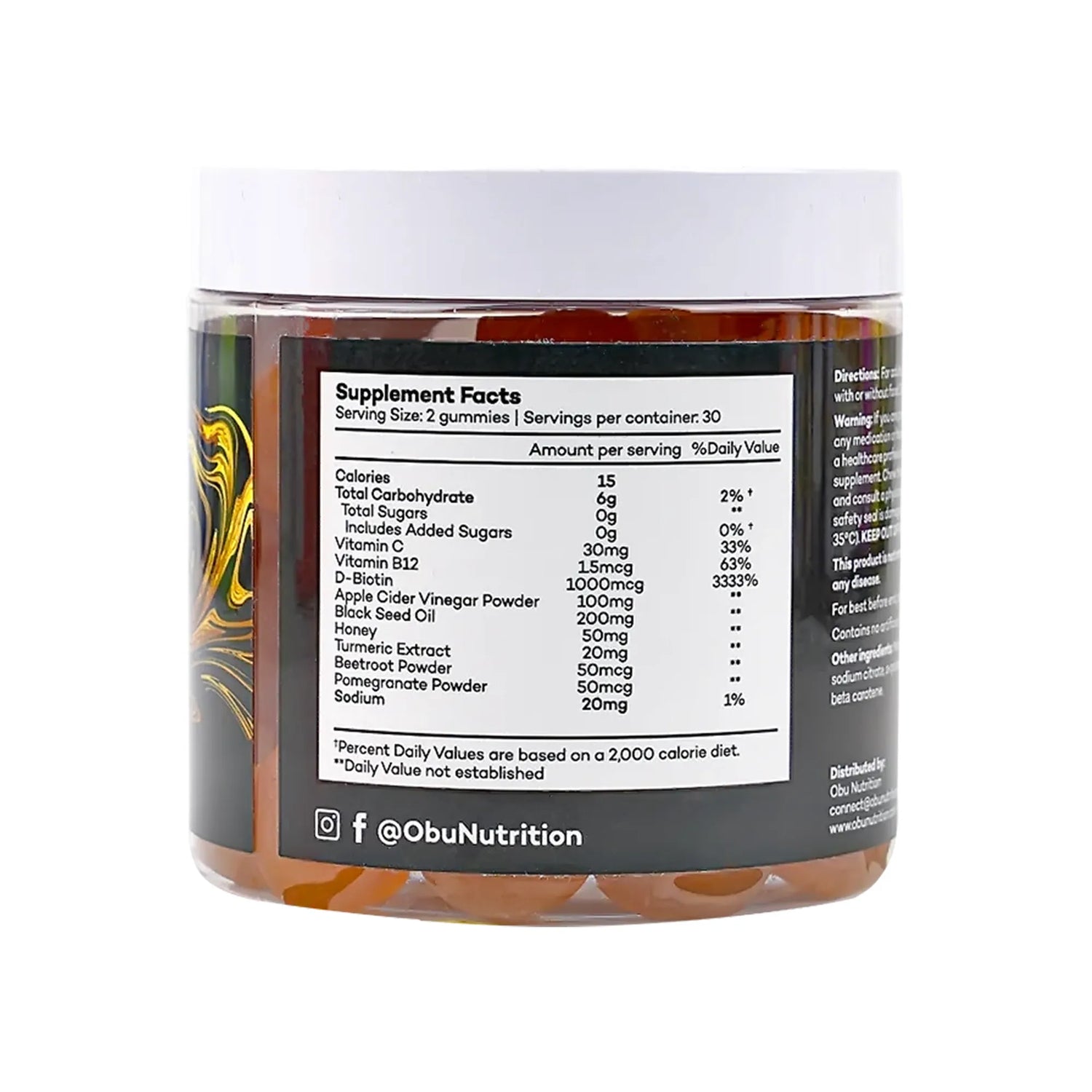 Obu Black Seed Oil Gummies with Honey Flavor 60 Pcs