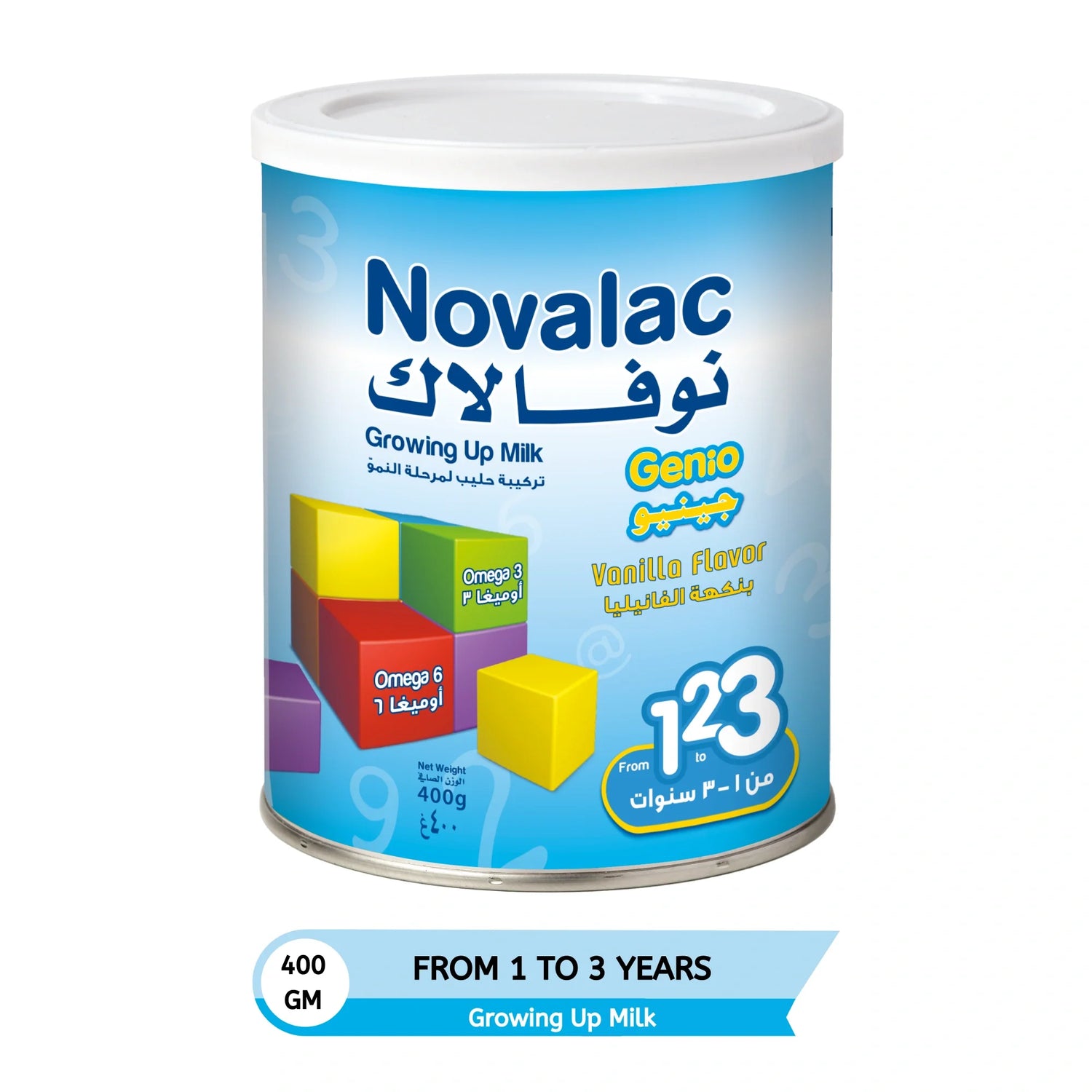 Novalac Genio 1,2,3 Growing Up Milk with Vanilla Flavor 400 g