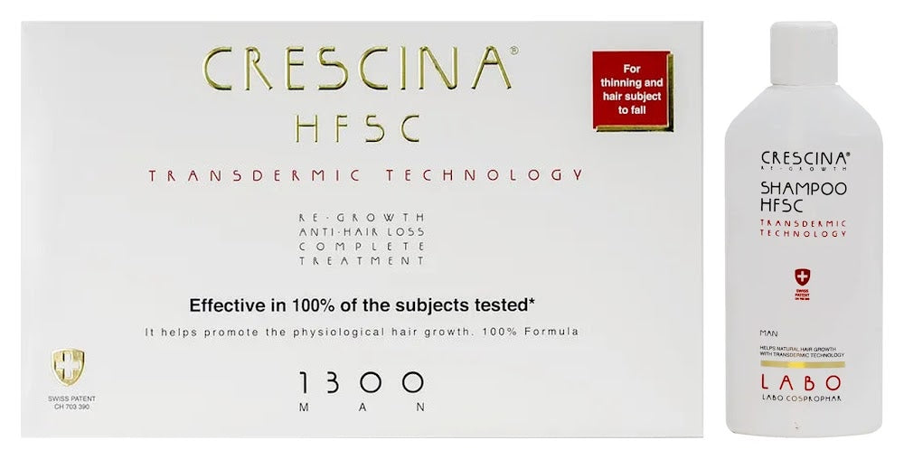 OFFER CRESCINA TRANSDERMIC COMPLET 1300 MAN 10+10 And Transdermic man shampoo