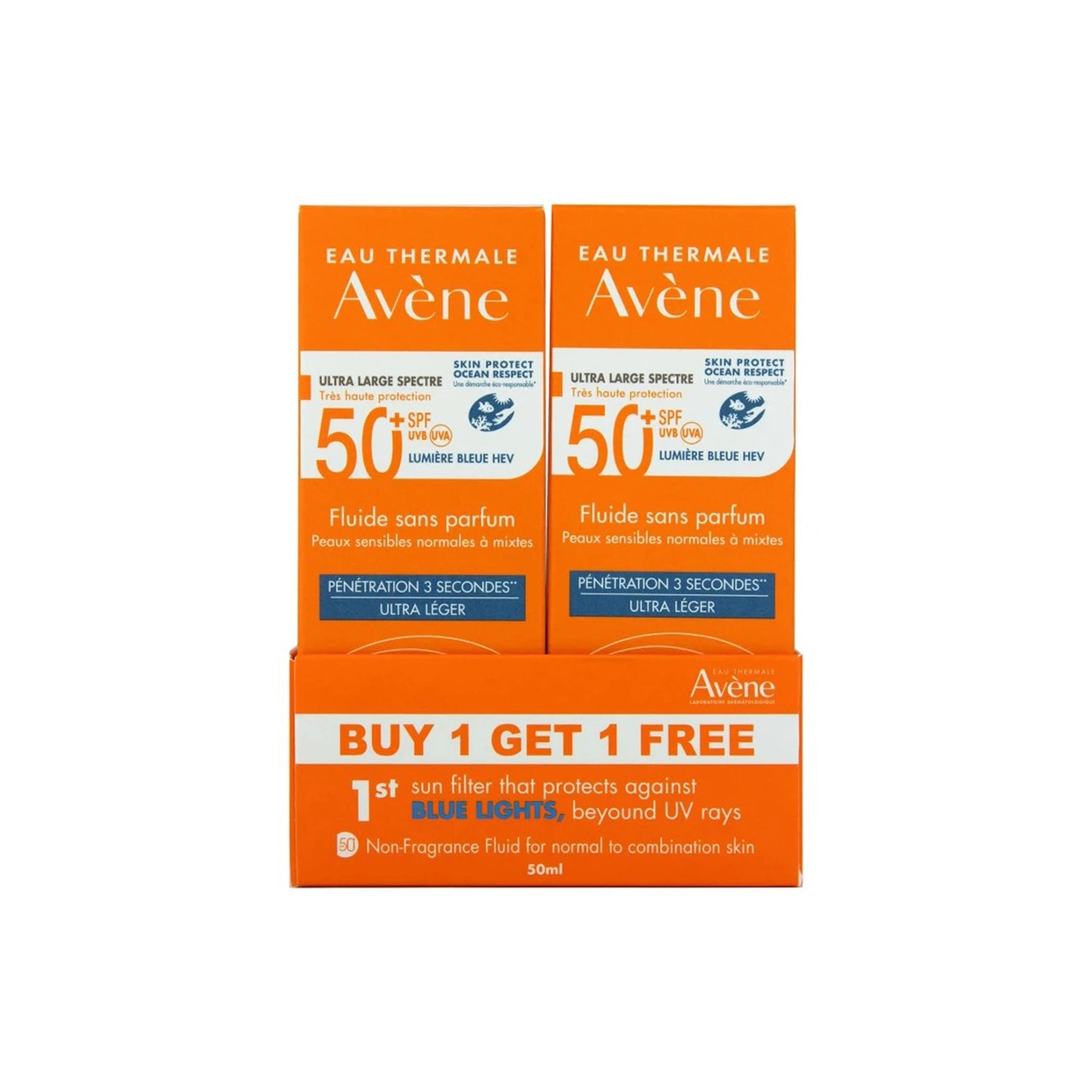 Avene Suncare SPF 50+ Fluid Non Perfume Kit 1+1