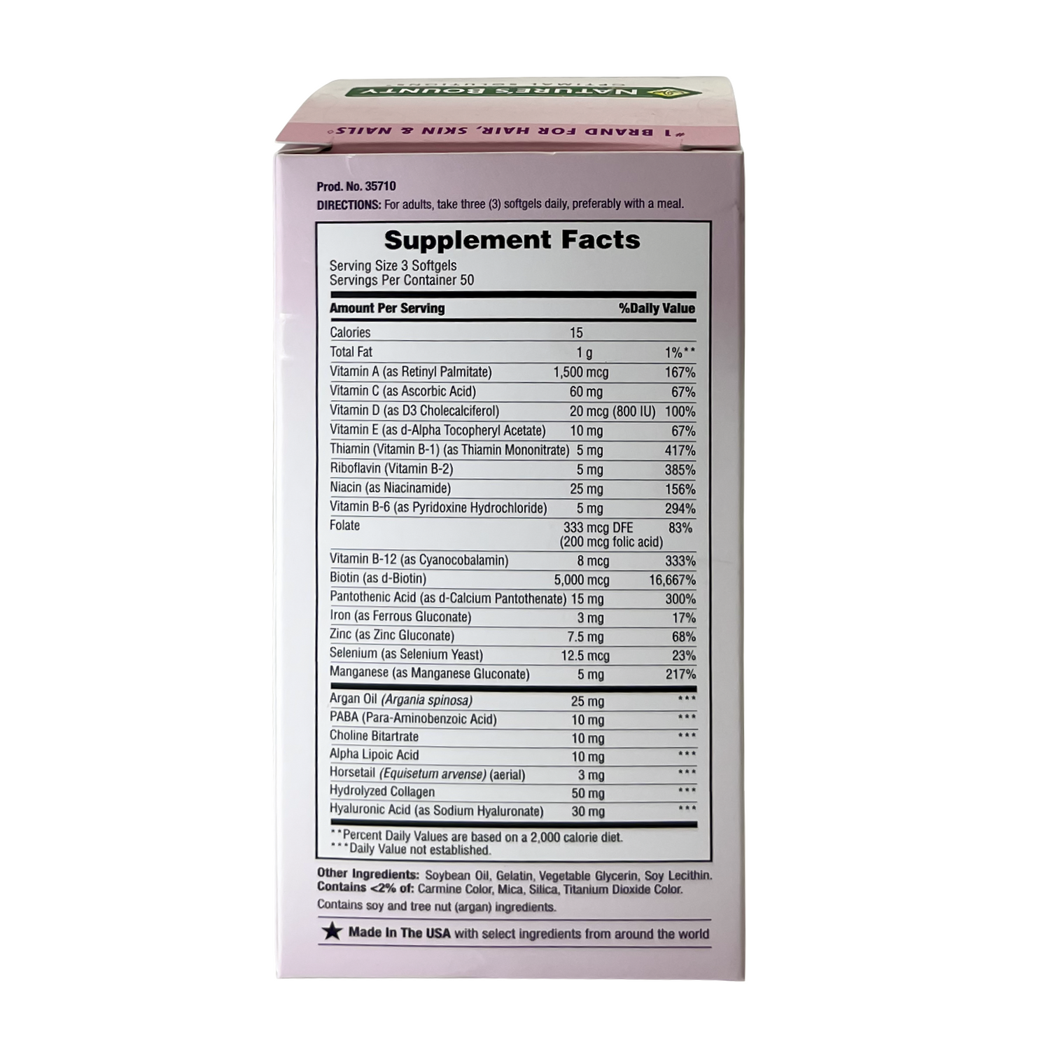 Natures Bounty Hair Skin Nails 5000Mcg Softgels 150'S 235710