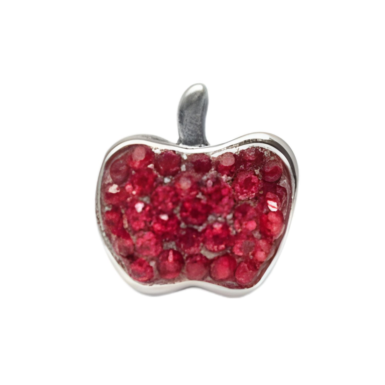 لويستراس حلق اذن تفاحه حمراء فضيه مطليه بالذهب (8مم)103