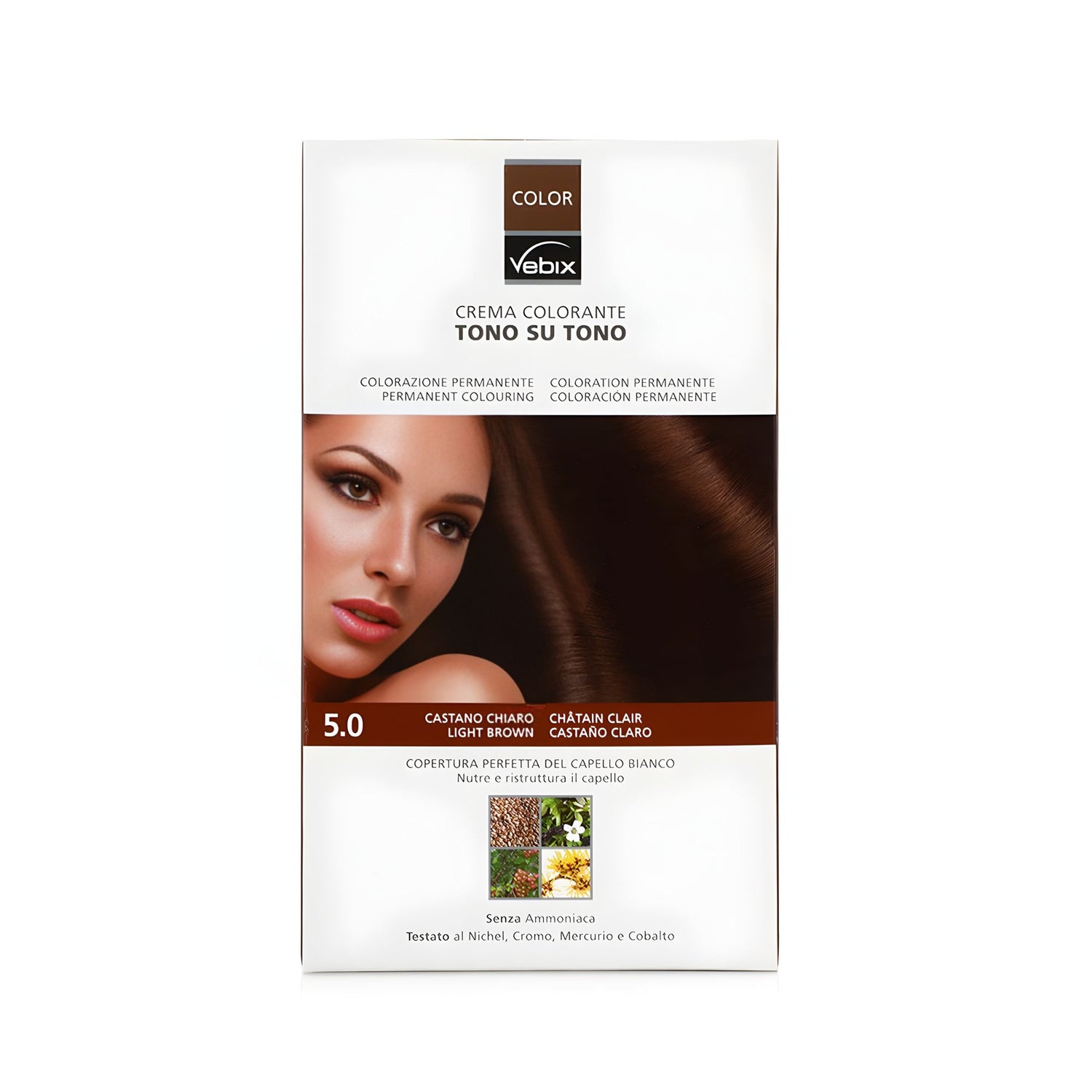 Vebix Hair Color 5.0 Light Brown - Beauty Vitamins