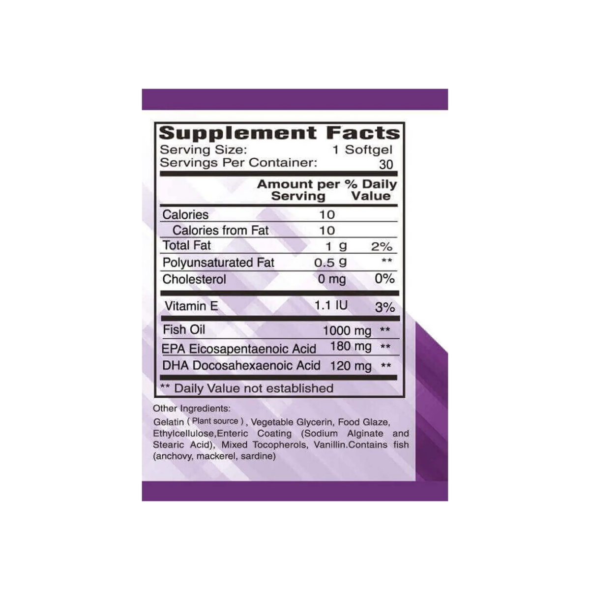 American Creation Omega3 - 1000 mg Softgel 30'S 1807 - Beauty Vitamins