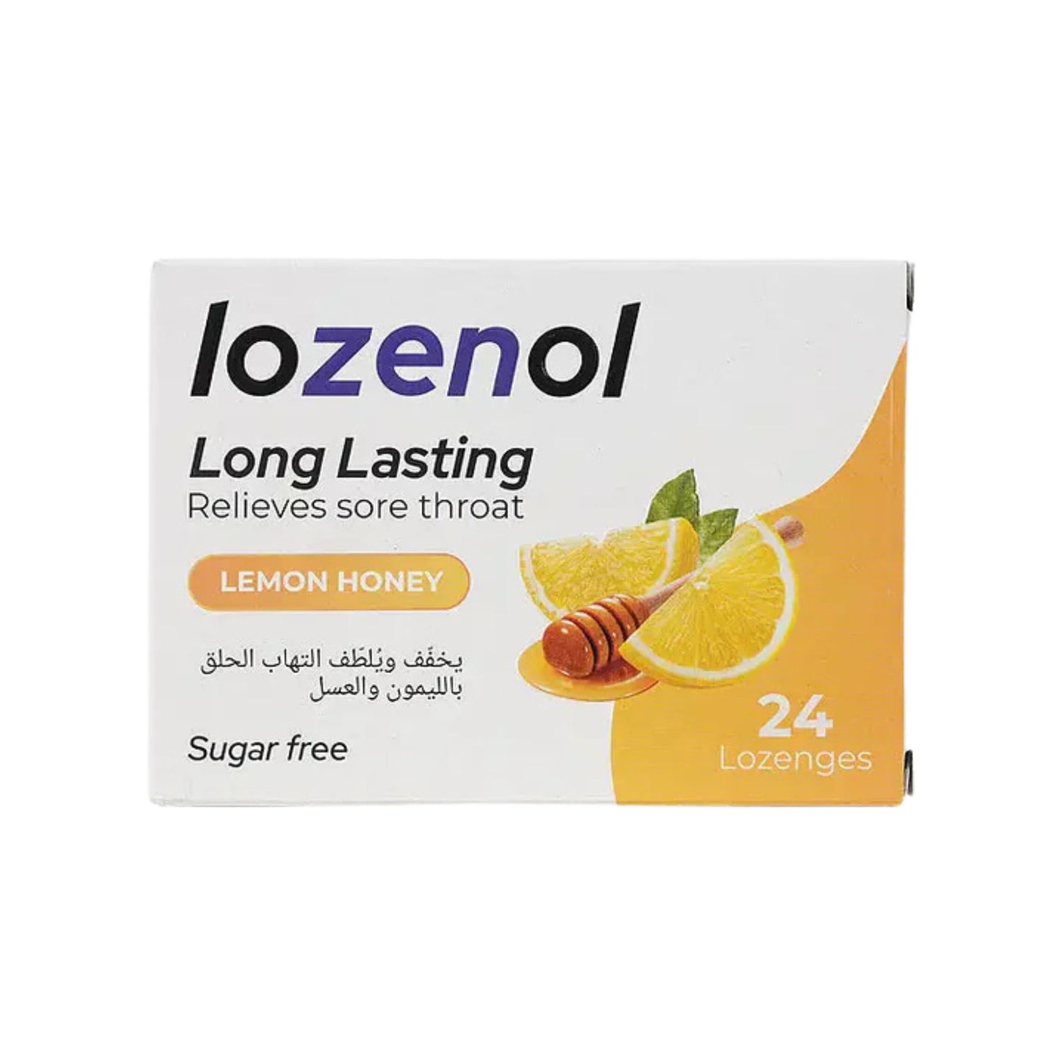 Lozenol Relieves Sore Throat Lemon Honey Sugar Free 24 Lozenges