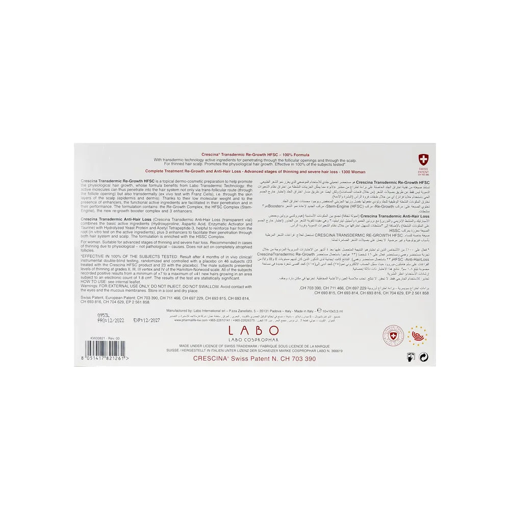 Crescina HFSC 1300 Woman – Hair Density Support Ampoules 20 pack