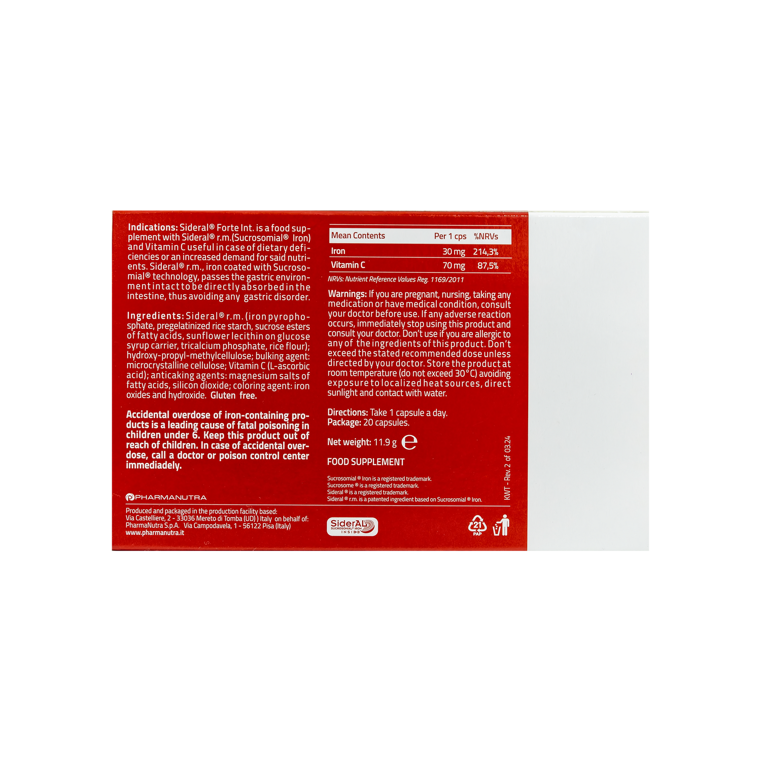 Sideral Forte 20 Capsules - Beauty Vitamins