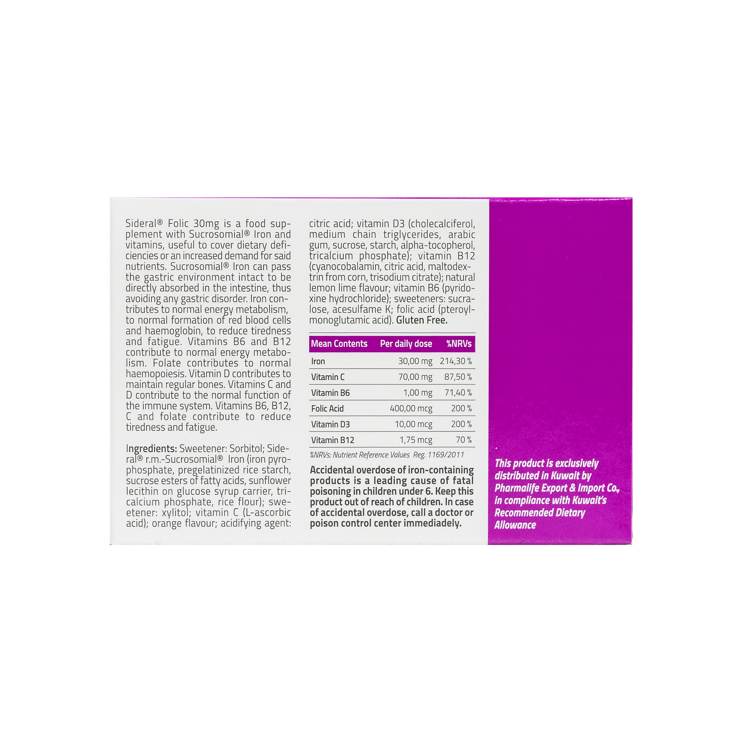 SiderAL Folic 30mg – Iron Sachets for Women - Beauty Vitamins