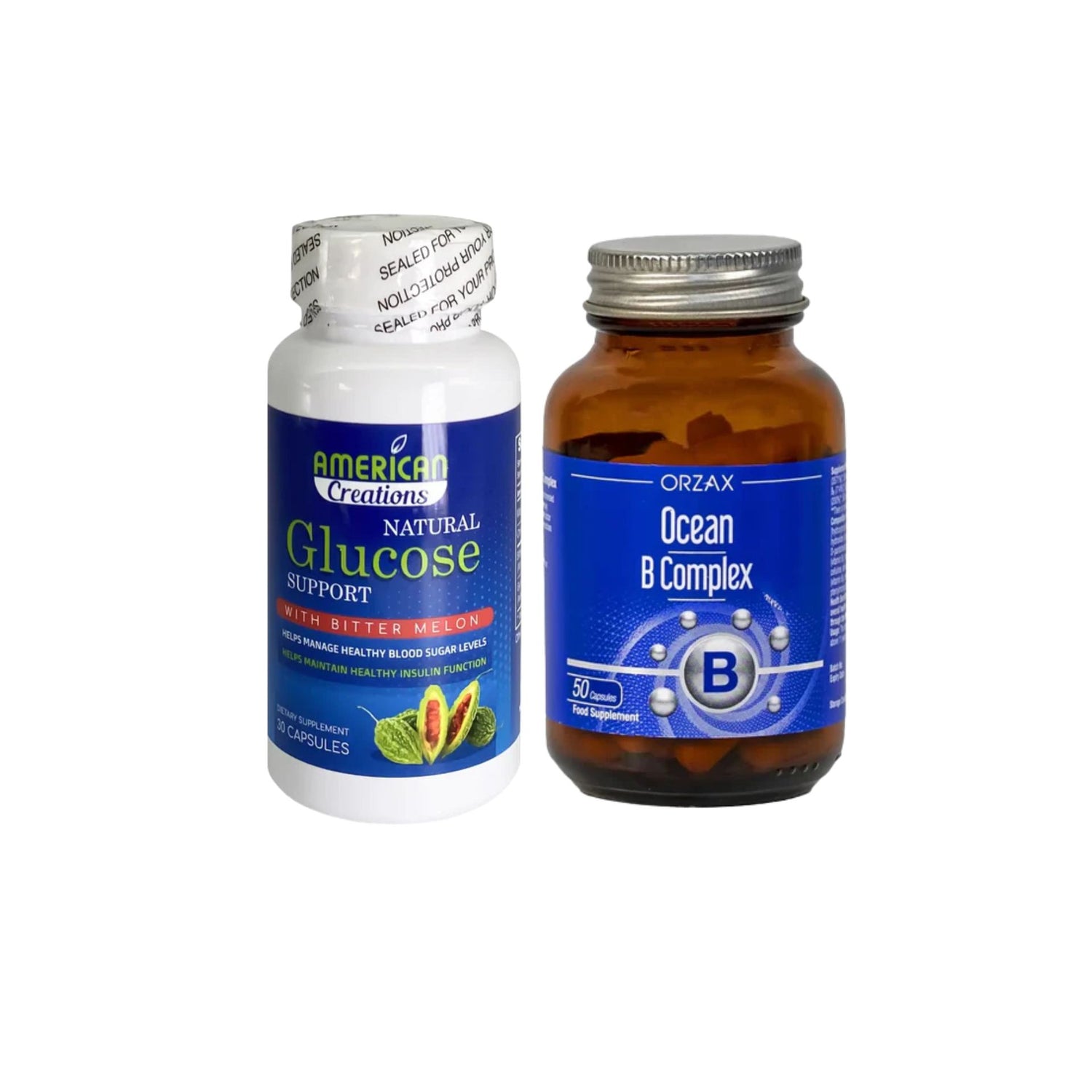 Orzax B COMPLEX + American Creation Glucose Support