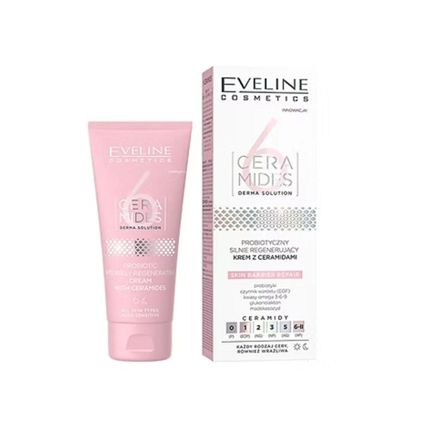 Eveline 6 Ceramides Probiotic Intensely Regenerating Cream 50ml