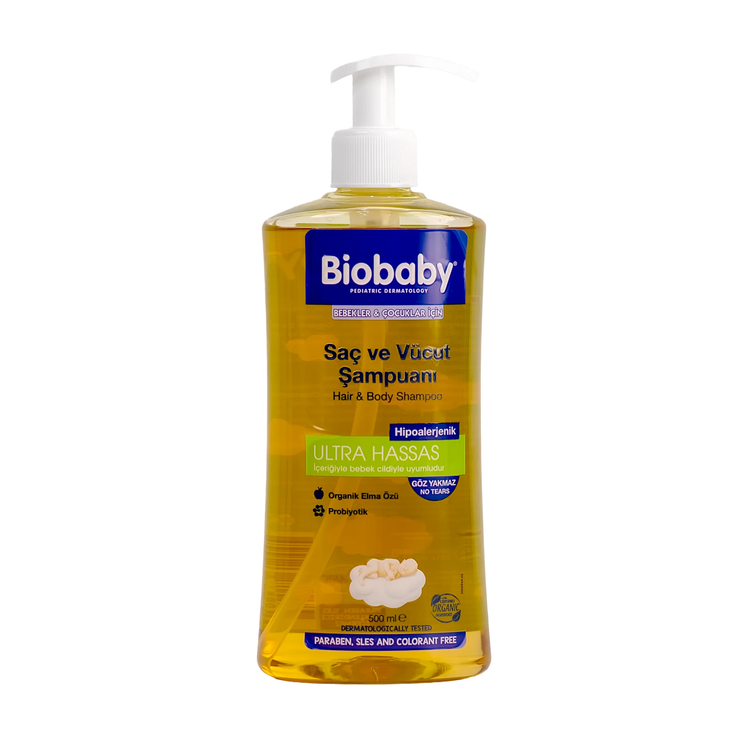Biobaby Hair & Body Shampoo Ultra Hassas No Tears 500Ml