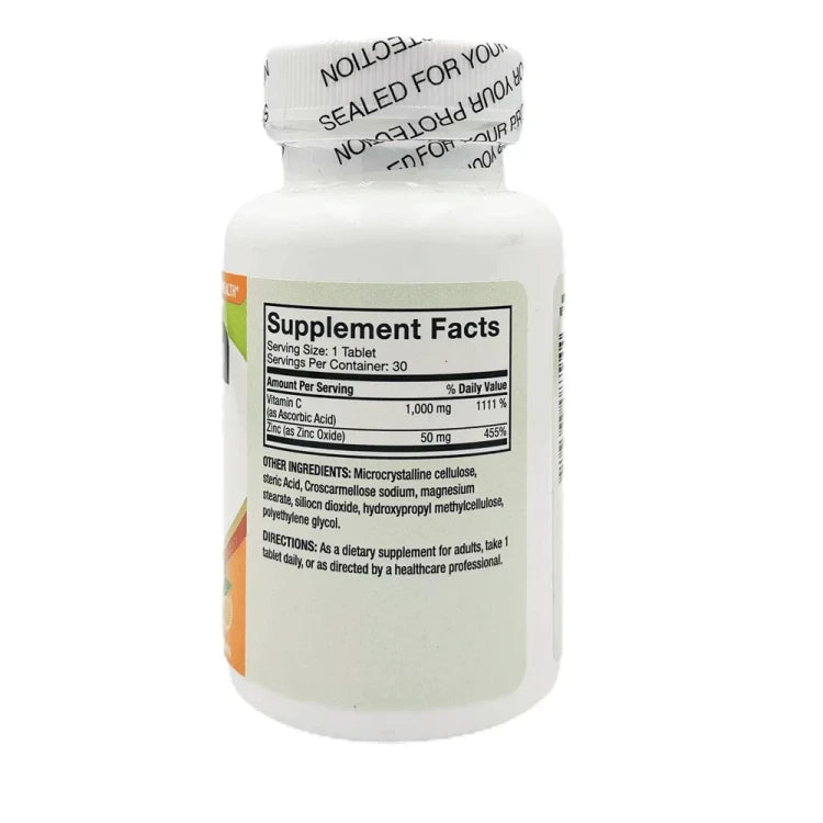 بيور هيلث فيتامين سي + زنك 30 حبة