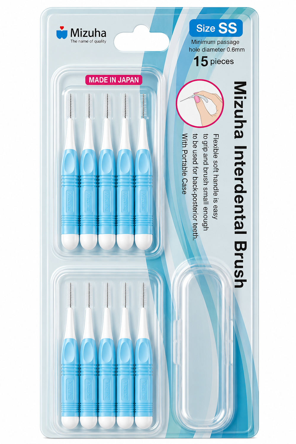 Interdental Brush Mizuha 15 Pcs SS
