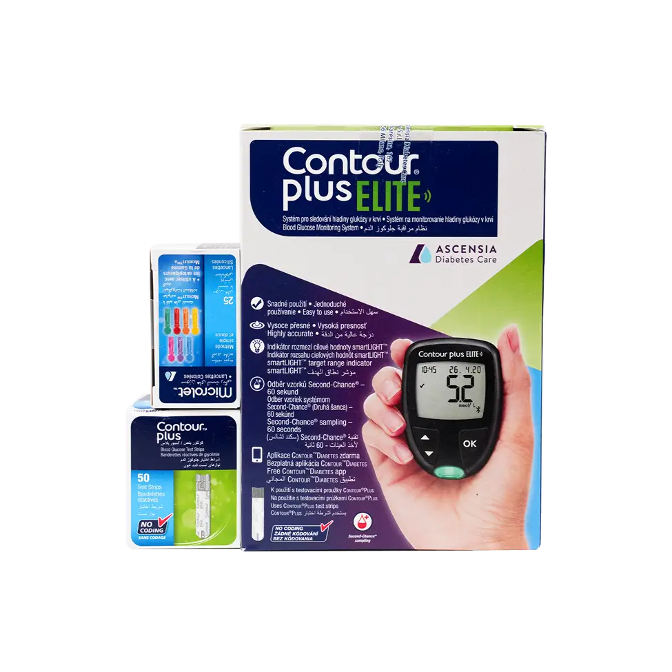 كونتور بلس ايلايت جهاز لقياس السكر + 50 شريط + 25 إبرة