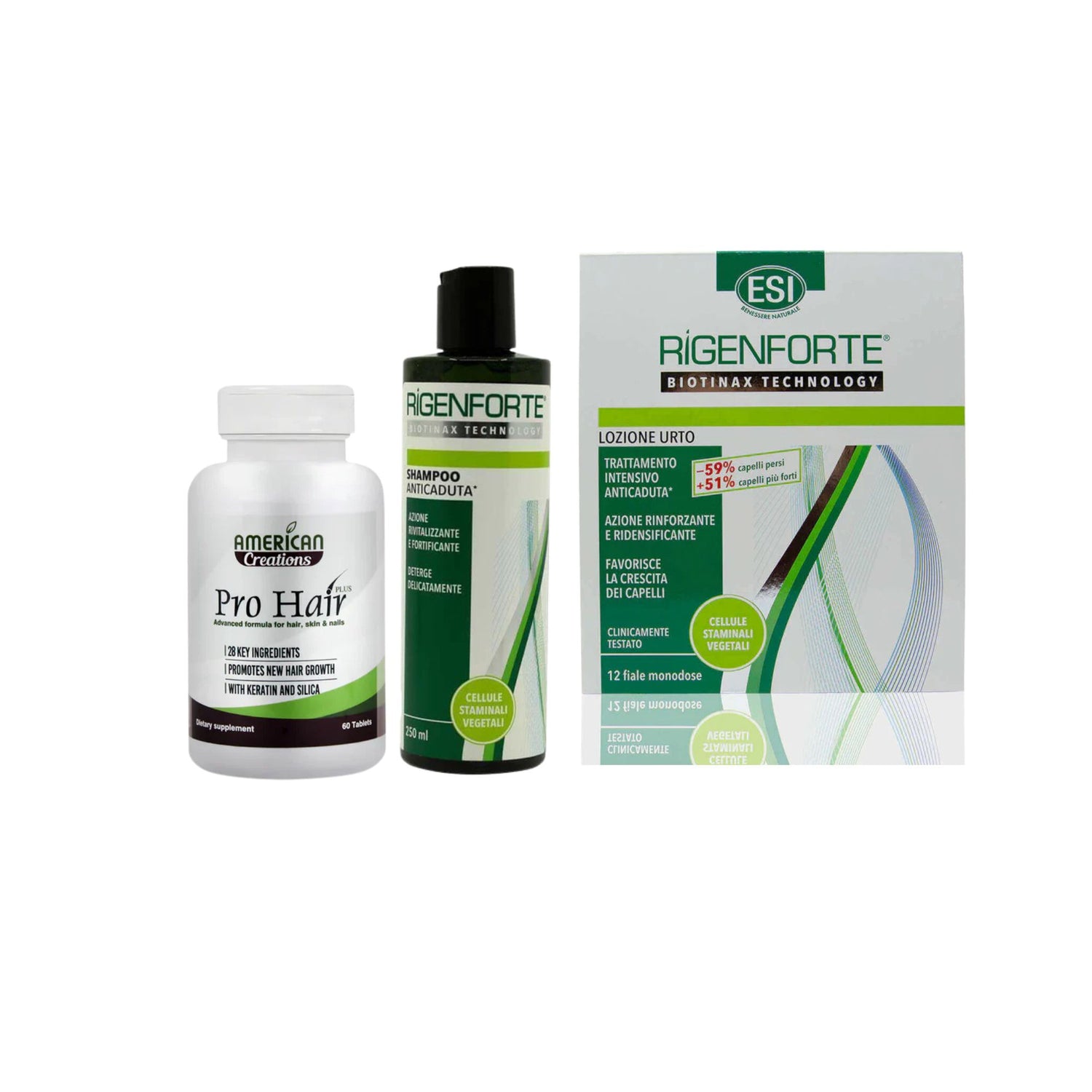 Pro Hair +Rigenforte Vials + Rigenforte Anti Hair Loss Shampoo