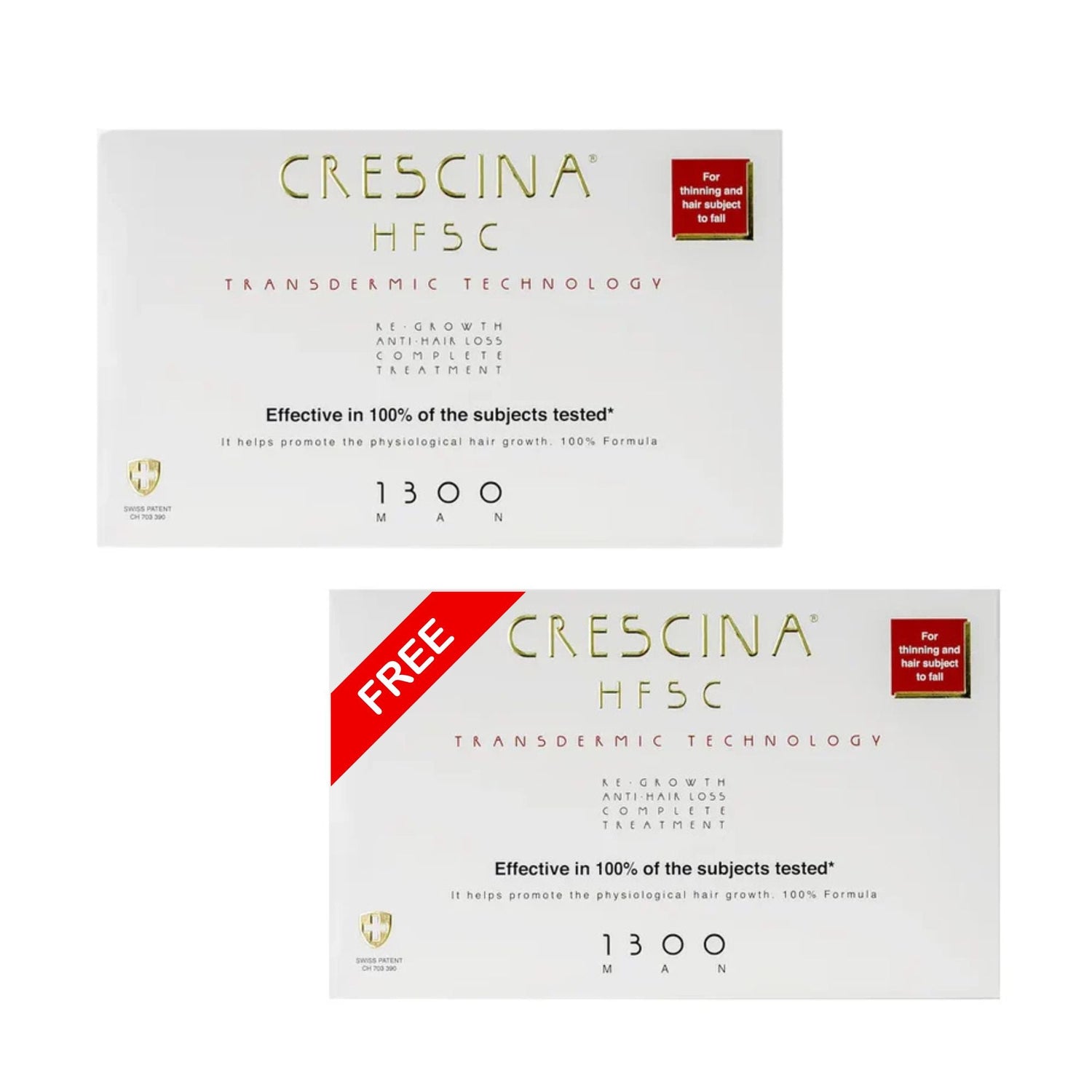 Crescina HFSC Transdermic Complete Treatment 1300 Man 10+10 Vials (1+1 Free)