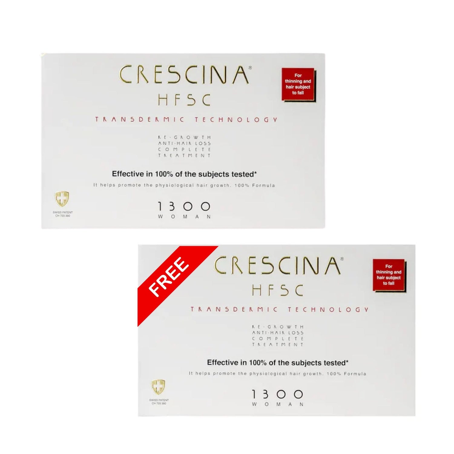 Crescina HFSC Transdermic Complete Treatment 1300 Woman 10+10 Vials (1+1 Free)