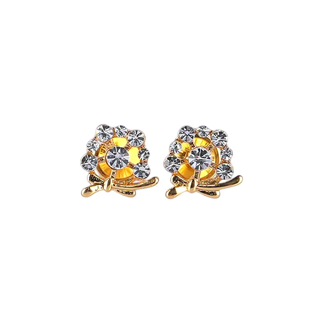 Lustrous 18K Gold Plated Diamond Ring Tie (7Mm) 127