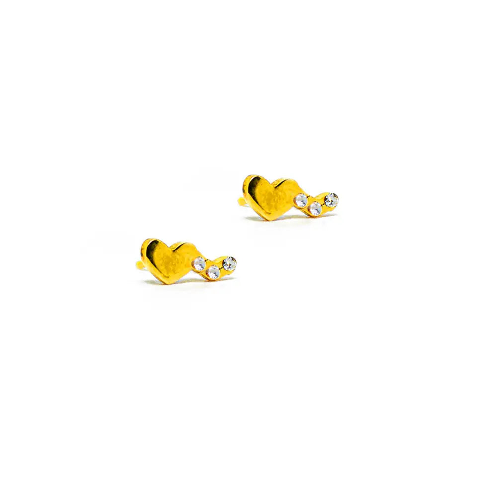 Lustrous 18K Gold Plated Double Heart (9Mm) 128