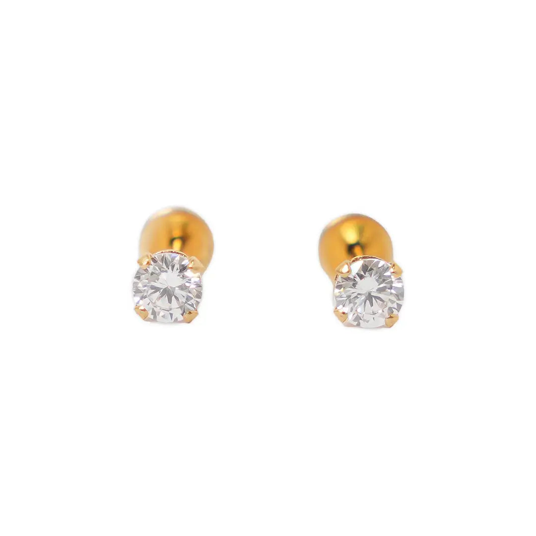 Lustrous 18K Gold Plated Heart Diamond 6 (4Mm) 156