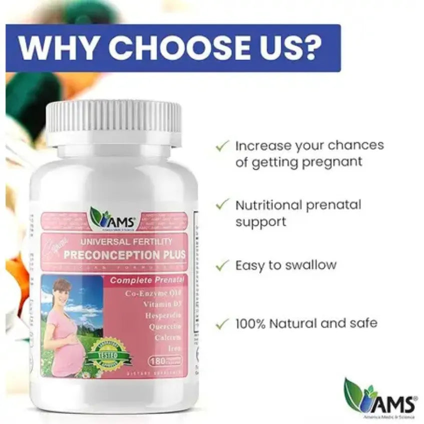 AMS, Preconception Plus, 180 Capsules - Beauty Vitamins