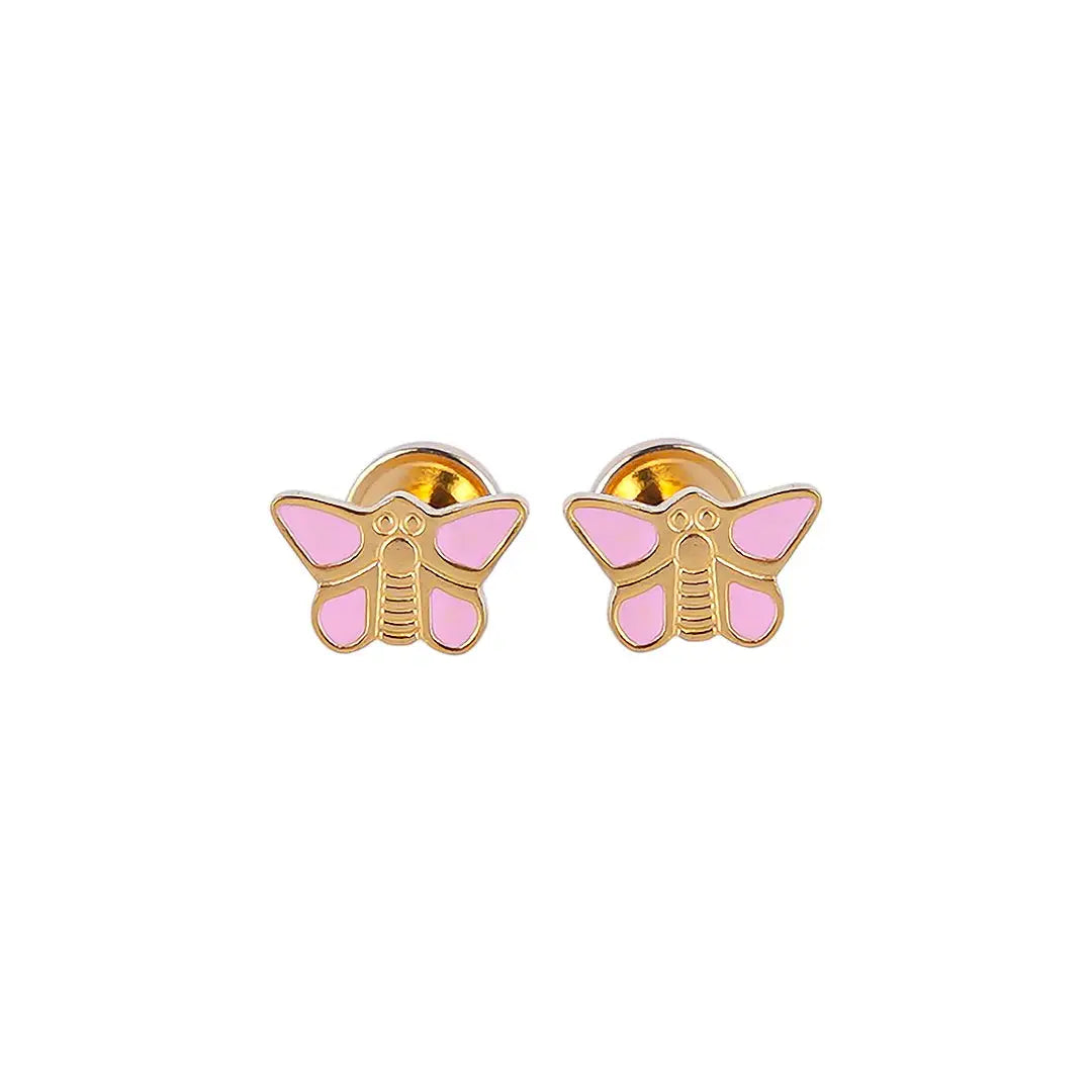 Lustrous 18K Gold Plated Pink Butterfly (7Mm) 138