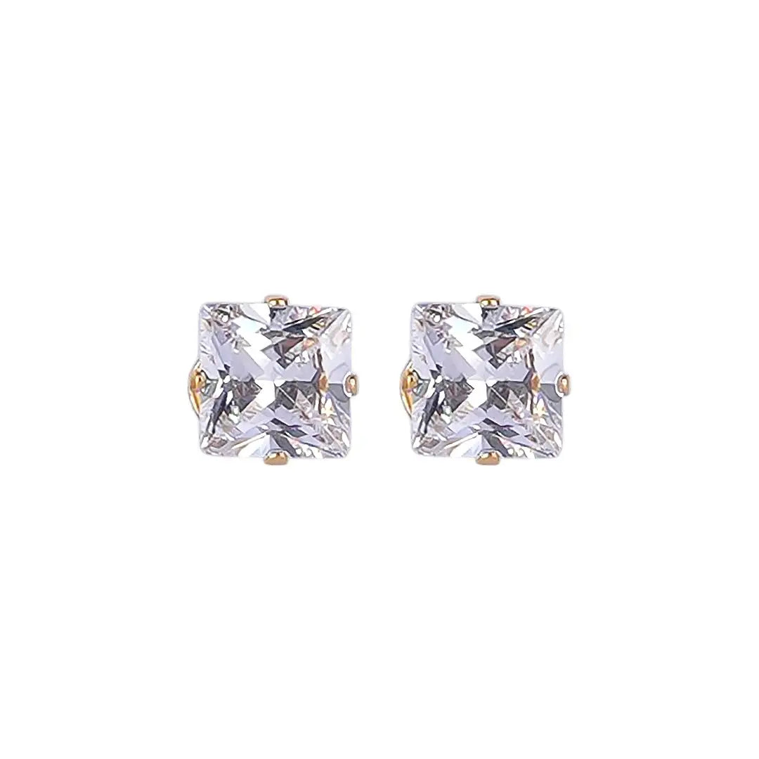 Lustrous 18K Gold Plated Square Big Diamond (7Mm) 146