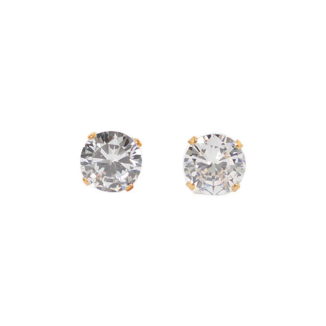 Lustrous 18K Gold Plated White Big Diamond (7Mm) 147