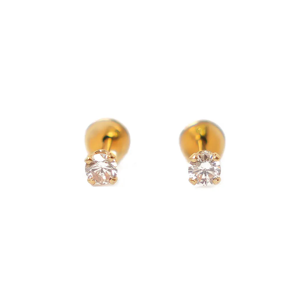 Lustrous 18K Gold Plated Small Diamond Earring (3Mm) 175