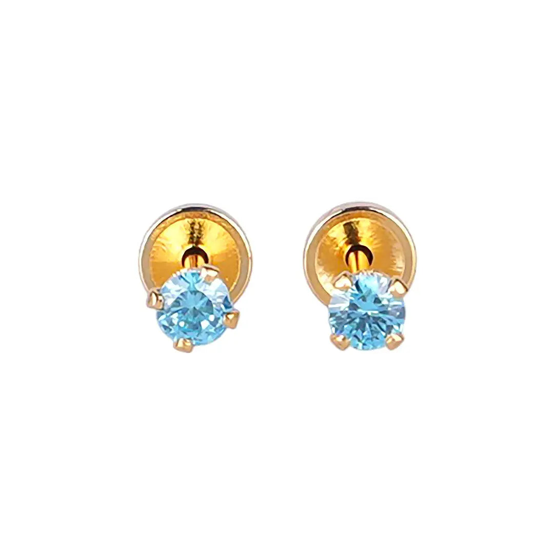 Lustrous 18K Gold Plated Small Diamond Earring (3Mm) 176