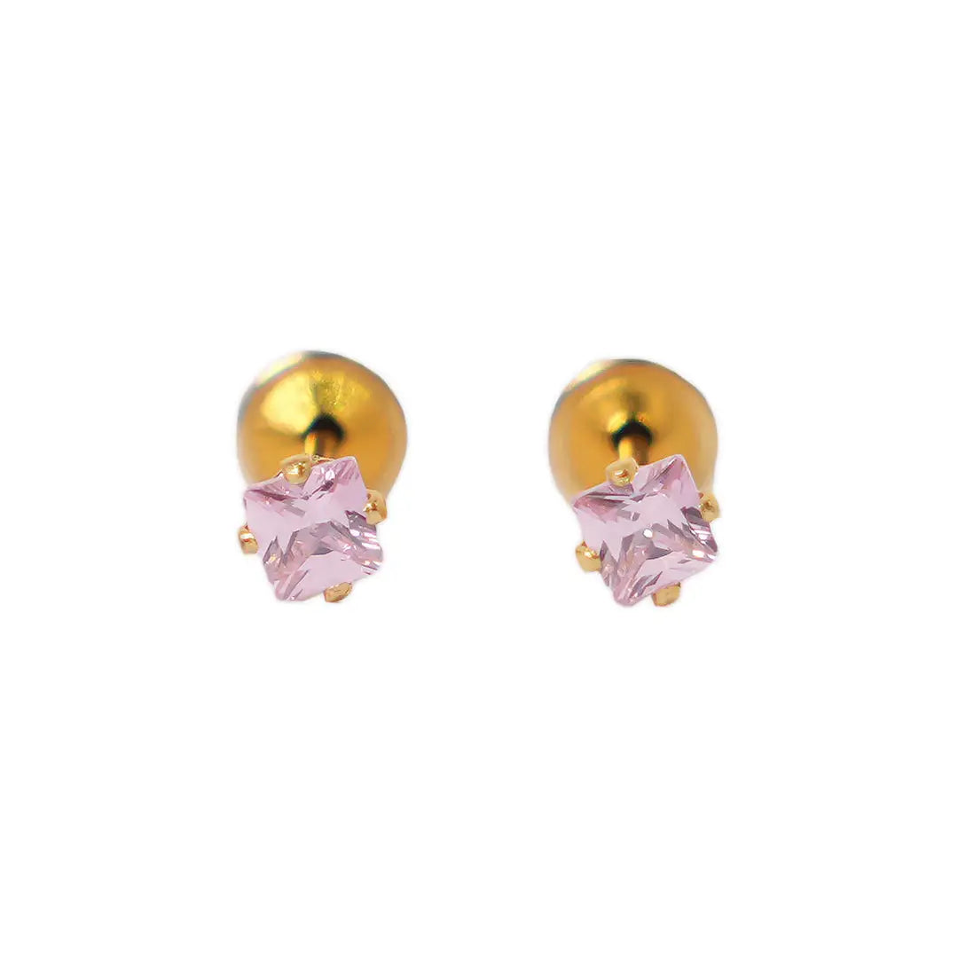 Lustrous 18K Gold Plated Small Diamond Earring (3Mm) 177