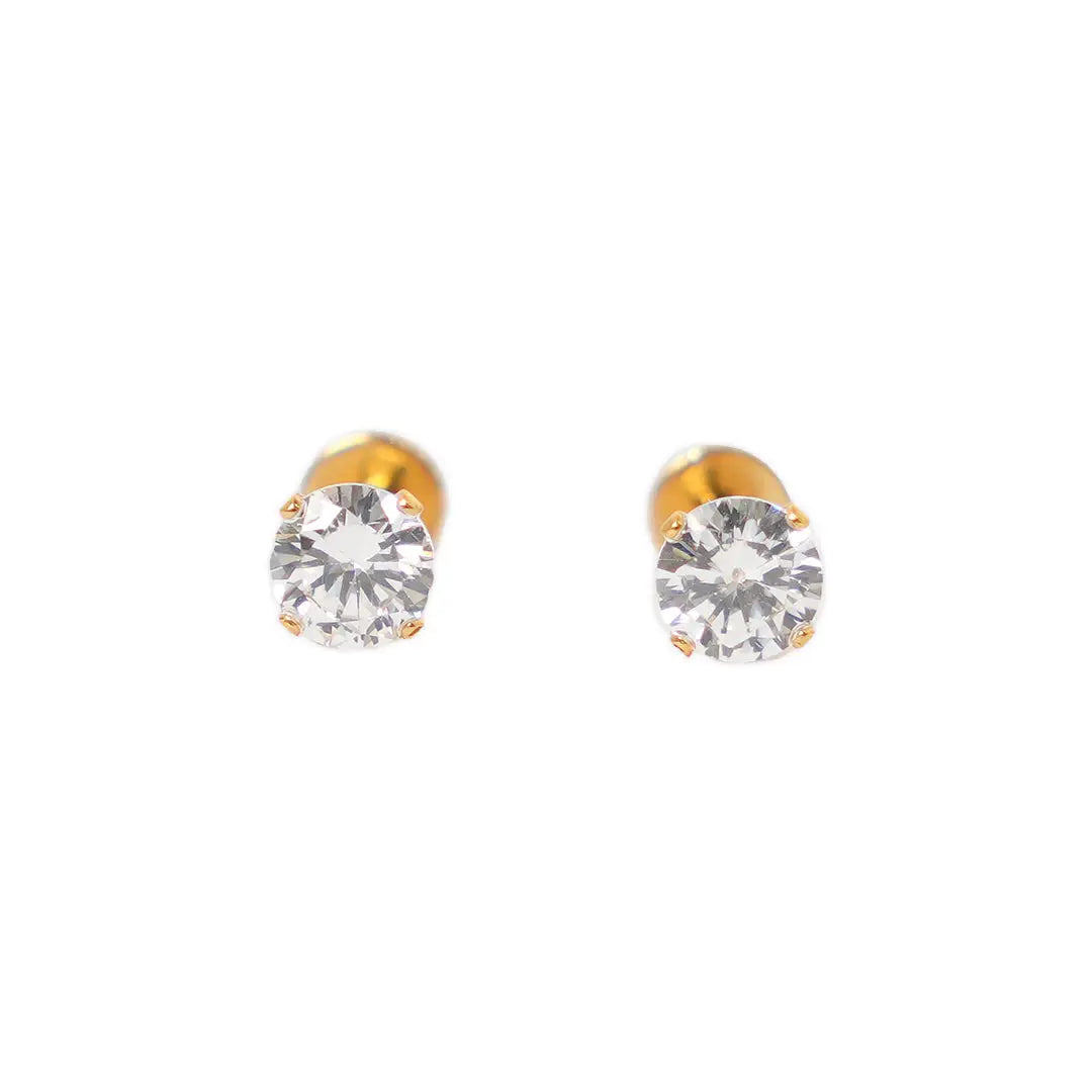 Lustrous 18K Gold Plated Diamond Earring (5Mm) 180