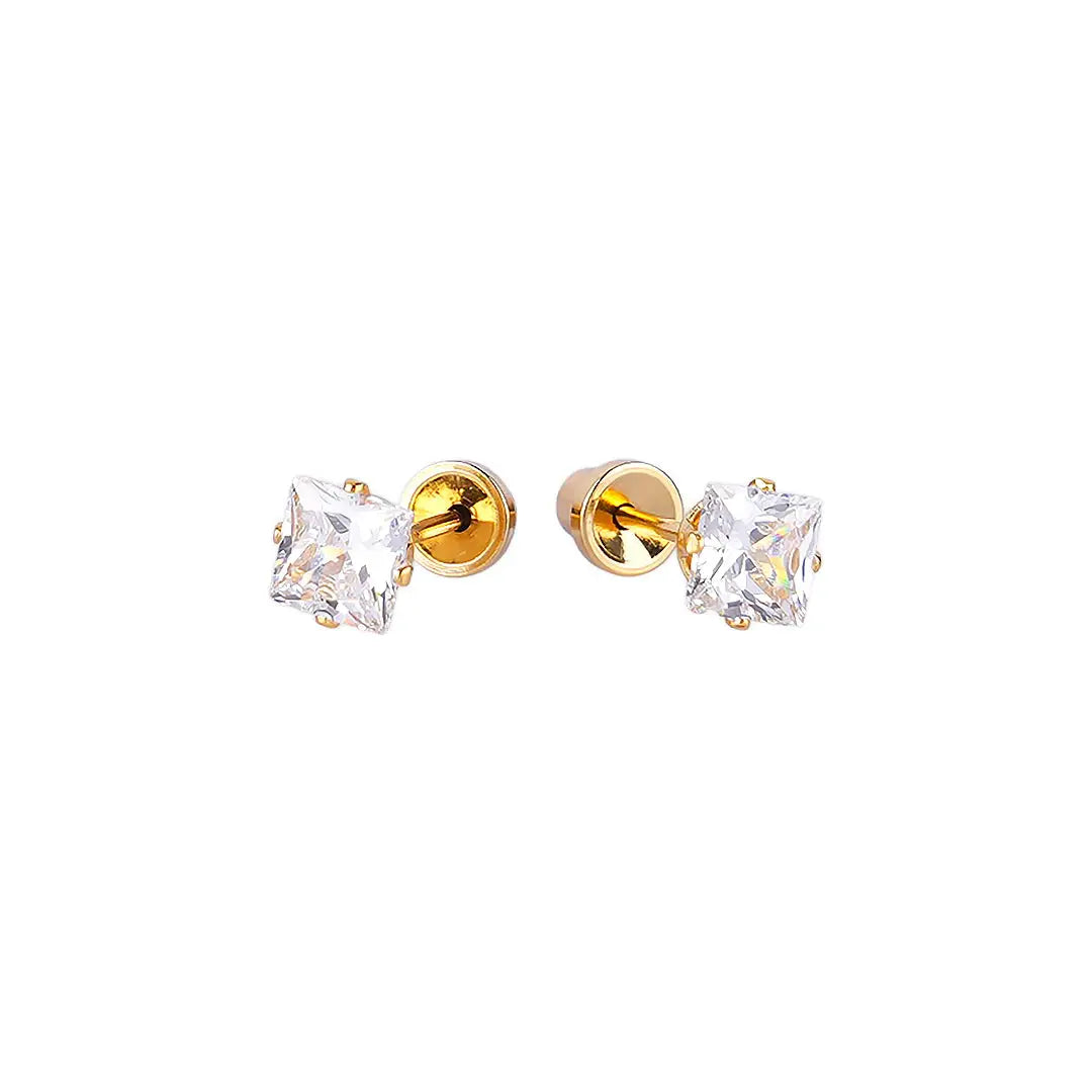 Lustrous 18K Gold Plated Diamond Earring (6Mm) 181