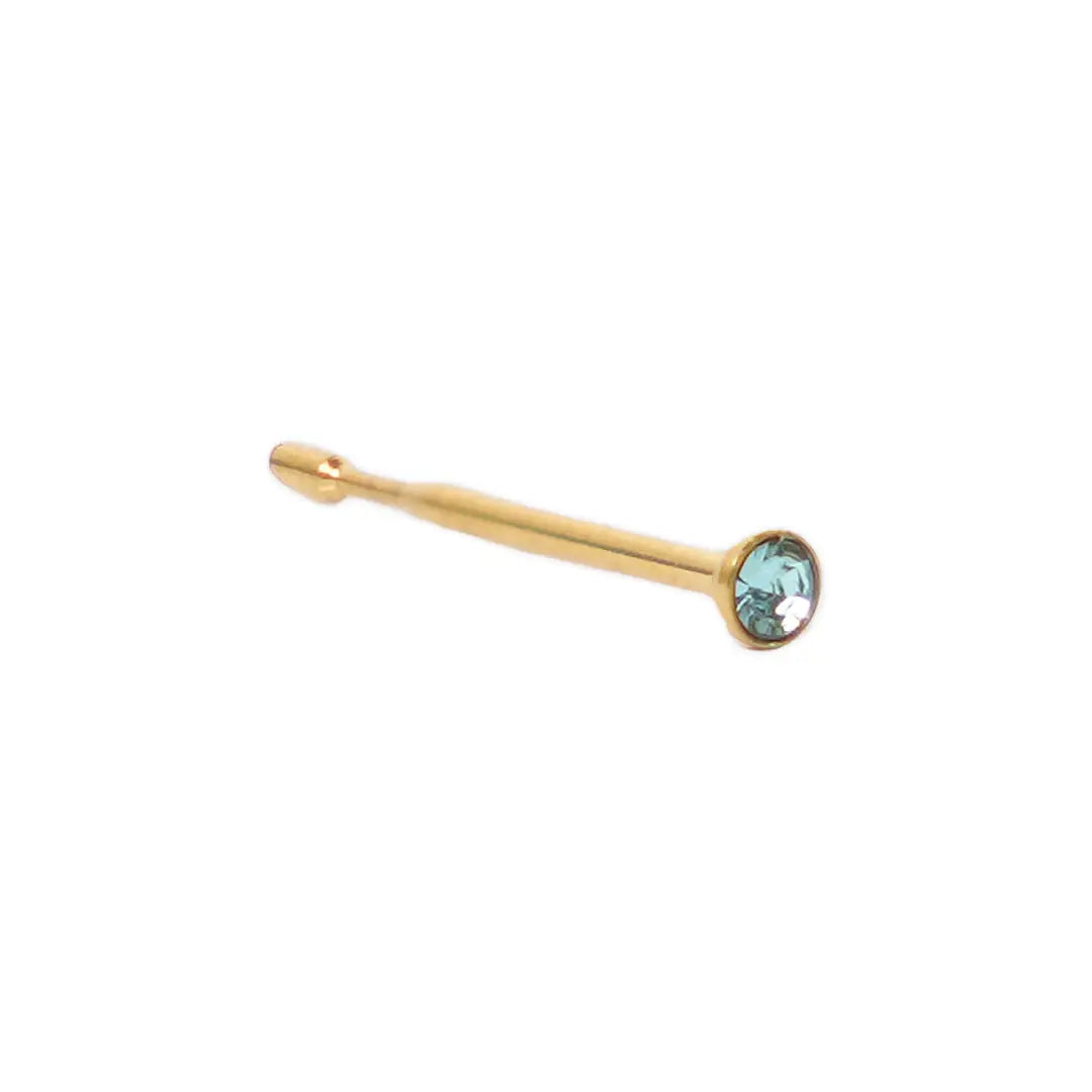 Lustrous G/P 2 Mm Head Crystal Aquamarine Nose 189