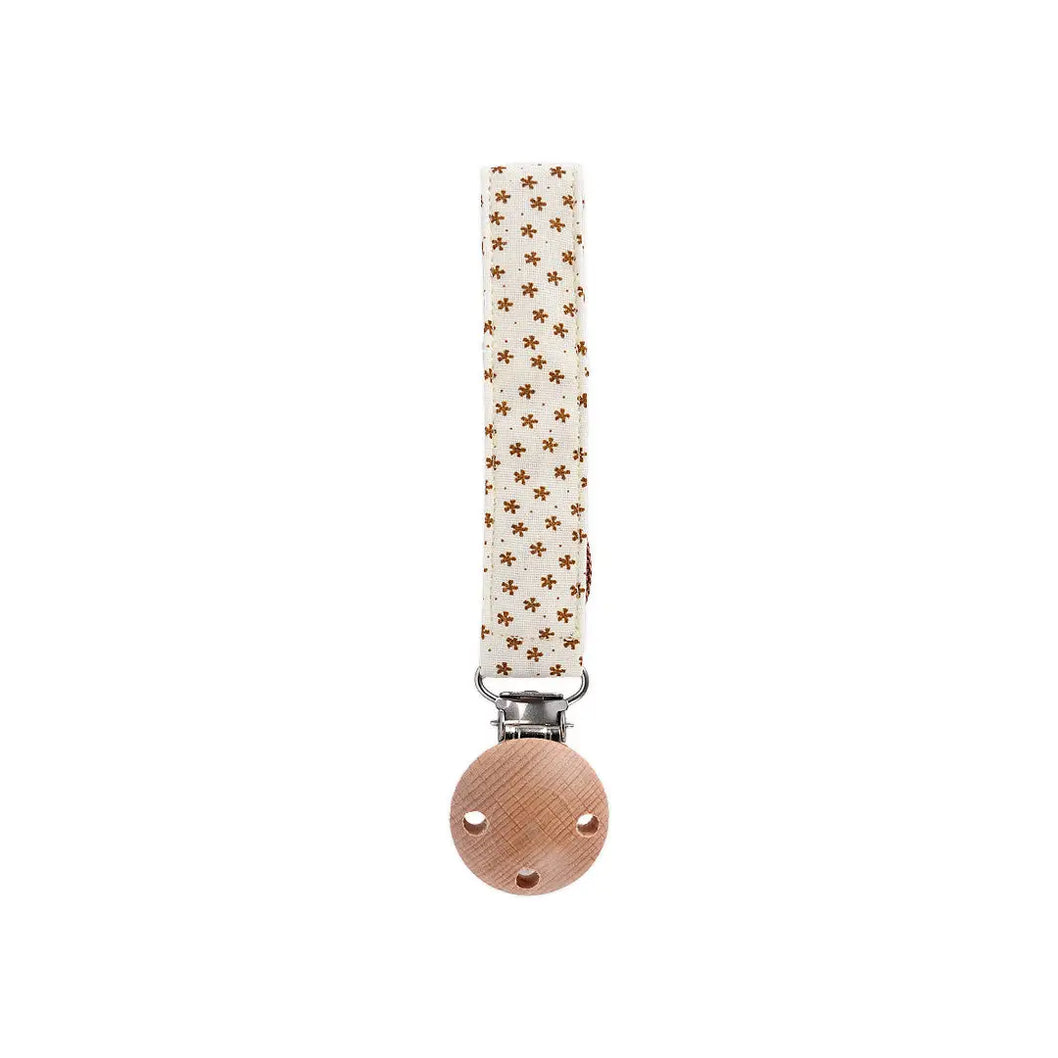 Bebina Pacifier Clip - Wood - Beige