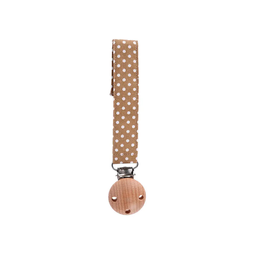 Bebina Pacifier Clip - Wood - Brown