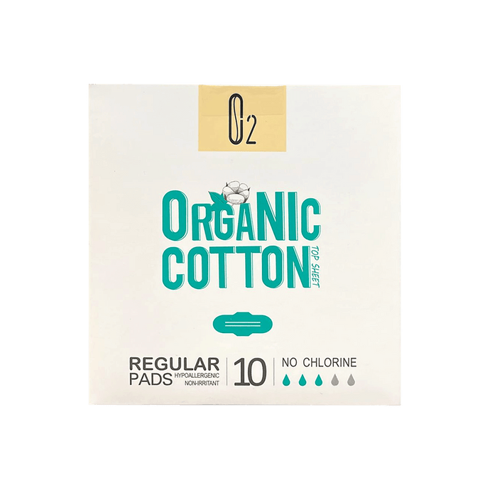 O2 organic cotton regular pads 10 pc