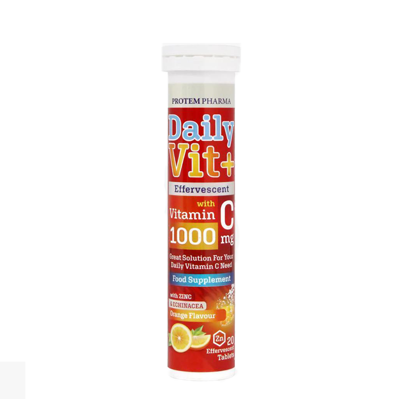 Daily Vit+ Effervescent Vit C 1000mg + Zinc 50mg + Echinacea 10mg 20 Tablets