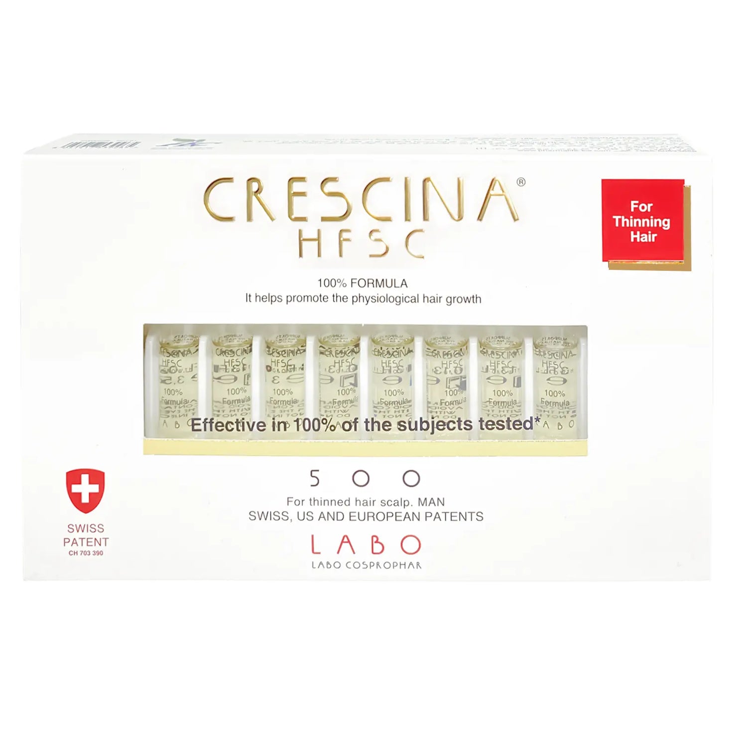 Crescina HFSC 100% 500 Man – 20 Ampoules - Beauty Vitamins