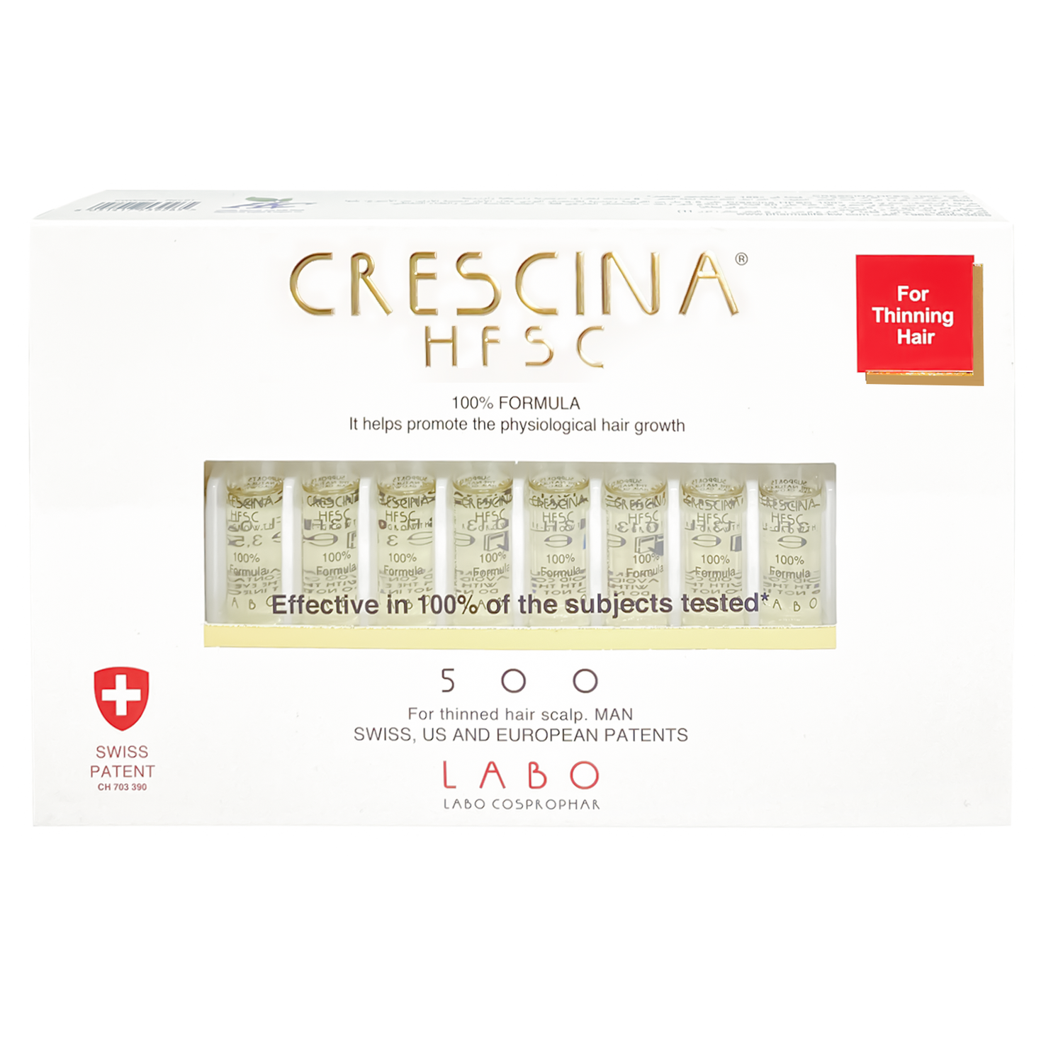Crescina HFSC 100% 500 Man – 20 Ampoules - Beauty Vitamins