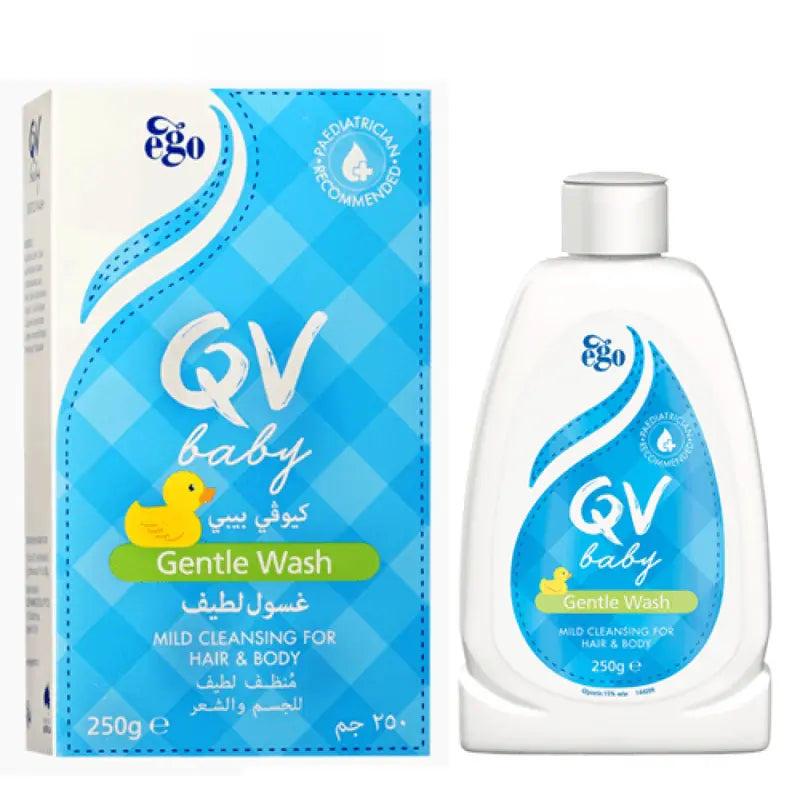 QV Baby Gentle Wash 250g – mild soap-free qv cream cleanser for baby skin and hair